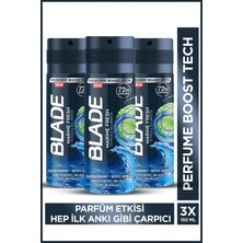 Blade Marine Fresh Erkek Alüminyumsuz Deodorant Body Spray 3X150ML Hızlı Kurur,leke Bırakmaz