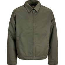 Jack & Jones Erkek Düz Ceket - Colton Uzun Kol Fermuar Kapamalı %65 Polyester %35 Pamuk