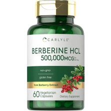 Carlyle Berberine Hcl 500 Mg (500,000 Mcg) 60 Vejetaryen Kapsül - Kadıntuzluğu Ekstresi Takviye Edici Gıda