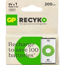 Gp 9V 200 Mah Şarjlı Teklı Paket GP20R8HEM-2GB1