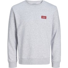 Jack & Jones Erkek Gögüs Baskili Regular Fit Bisiklet Yaka Sweatshirt - Rush