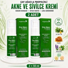 Organicsun Çay Ağacı ve Propolisli Akne ve Karşıtı Cilt Bakım Kremi 2 Adet x 50 ml – Siyah Nokta ve Leke Görünümü Bakımı