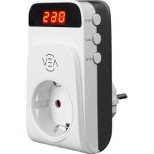 Xtechnx Vea VE-25530 15A 3520W Tekli Dijital Göstergeli Akım Korumalı Priz Aşırı Yüksek Gerilim KOD:25530
