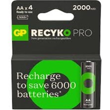 Gp Aa 2100 Mah Şarjlı Kalem Pıl 4'lu Paket Recyko Pro GP210AAHCBEM-2GB4