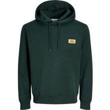 Jack & Jones Erkek Gögüs Baskili Regular Fit Kagüsonlu Sweatshirt - Rush