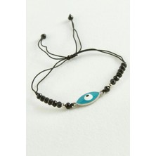 Zero Land Kmrsfres Nazar Oval Kristal Bileklik Siyah