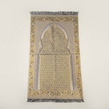Maysam Hac Umre Hediyelik Premium Hafif Seyahat Seccadesi - Pusulalı & Altın Varaklı Simli, Taşınabilir -160 gr - 115 x 67 cm