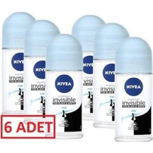 Nivea Roll On Invisible Black White Pure 50 ml - 6'lı Avantaj Paketi