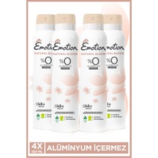 Emotion Natural Bloom Kadın Alüminyumsuz Vegan Deodorant 4X150 ml Hızlı Kurur, Leke Bırakmaz