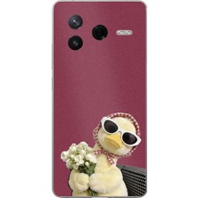 TechTree Poco F7 Pro Uyumlu Çiçekli Ördek Baskılı Silikon Kılıf
