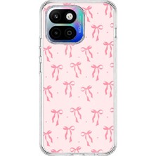 TechTree General Mobile Gm 26 One 5g Uyumlu Soft Pembe Fiyonk Desenli Baskılı Silikon Kılıf