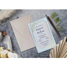 Altın Yaldızlı Düğün, Nikah, Nişan, Kına Davetiyesi (100 Adet)