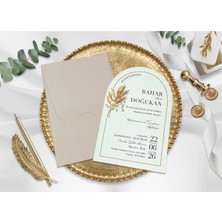 Oval Düğün, Nişan, Nikah Davetiyesi (100 Adet)