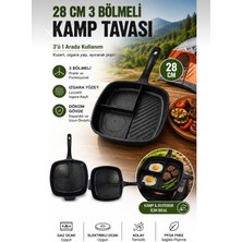 Taç 3 Bölmeli Döküm Tava 28 cm Ocak-Fırın Uyumlu