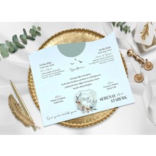 Zarf Düğün, Nikah, Nişan, Kına Davetiyesi (100 Adet)