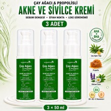 Organicsun Çay Ağacı ve Propolisli Akne ve Karşıtı Cilt Bakım Kremi 3 Adet x 50 ml – Siyah Nokta ve Leke Görünümü Bakımı