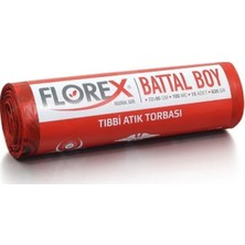 Florex Battal Boy Tıbbi Atık Çöp Poşeti 72 x 95 cm 1 Rulo