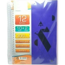 Simplus A4 10+2 300 Yaprak Plastik Kapak Spiral Ayraçlı Defter ( Kapak Rengi Stoktan Rastgele ! )
