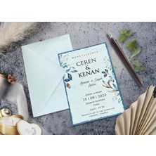 Düğün, Nikah, Nişan, Kına Davetiyesi (100 Adet)