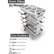 Krom Dikey Şiş Mangal – 8 Şiş, Taşıma Çantalı