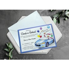 Araba Desenli Sünnet Davetiyesi (100 Adet)