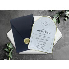 Altın Yaldızlı Oval Sünnet Davetiyesi (100 Adet)