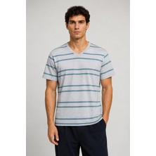 Alexander Gardi V Yaka Çizgili T-Shirt