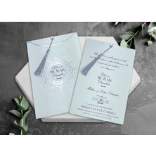 Bebek Mavisi Kabartmalı Sünnet Davetiyesi (100 Adet)