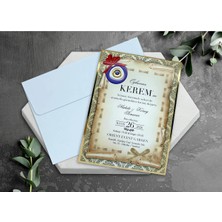 Altın Yaldızlı Sünnet Davetiyesi (100 Adet)