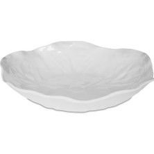 Baci Milano Botanica Çiçek Desenli Melamin Beyaz Salata Kasesi 34 cm