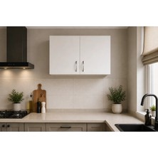 T Designo Ate Mutfak Üst Modül  Çok Amaçlı Dolap 80 cm Beyaz