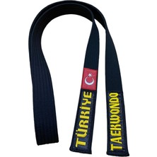 Refleks Spor Nakış Yazılı Siyah Kuşak Taekwondo Tekvando 200 cm Minik Yıldız Genç Sporcular Için