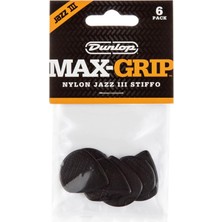 Jim Dunlop 471P3S Nyl Max Grip Jazz Iıı 6'lı Paket Pena (Siyah)