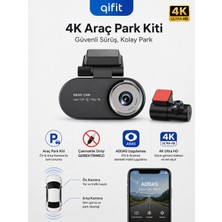 Qifit 4K Araç Park Kiti Ön Arka Kamera | Addas Mobil Uygulama | Çakmaklık Gerektirmez