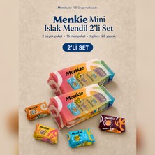 Menkie Mini Islak Mendil 2’li Set - 16 Mini Paket 128 Yaprak Cep Boy Okyanus Kokulu