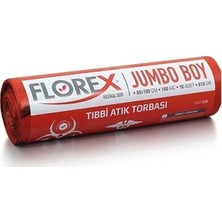 Florex Jumbo Boy Tıbbi Atık Çöp Poşeti 80 x 110 cm 1 Rulo