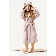 Motif Tekstil Fiwi %100 Pamuk Çocuk Bornozu Jakarlı Kapüşonlu
