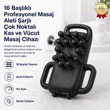 Hızlı Store 16 Başlıklı Profesyonel Masaj Aleti Şarjlı Çok Noktalı Kas ve Vücut Masaj Cihazı