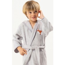 Motif Tekstil Joie %100 Pamuk Çocuk Bornozu Kapüşonlu Hayvan Nakışlı