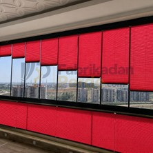 Fabrikadan Perde Esperanza Katlanabilir Plise Perde Cam Balkon ve PVC Pencere Kırmızı 50 x 150 cm'ye Kadar Özel Ölçü