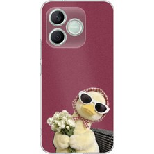 TechTree Honor 600 Lite Uyumlu Çiçekli Ördek Baskılı Silikon Kılıf