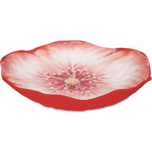 Baci Milano Botanica Çiçek Desenli Melamin Mercan Rengi Salata Kasesi 34 cm