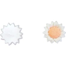 Tahtakale Toptancı Polyester Dekoratif Mini Papatya Çiçeği Model 2.5 cm -3 cm (100 Adet)  Beyaz