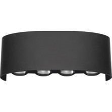 LED Duvar Aplik 15W 1500 Lümen 3200K Gün Işığı IP44 Siyah Modern Tasarım LED Aplik Iç ve Dı