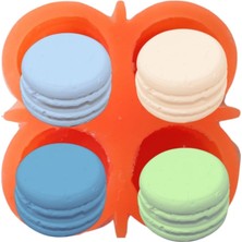 Tahtakale Toptancı Silikon 3D Kalıp Macaron Kalıbı Sabun,mum,taş Tozu ve Beton Kalıbı  4.5 cm 4 Lü