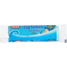 Cook Kokulu Çöp Torbası Banyo Boy (Okyanus) 32 x 42 cm (30 Adet/rulo)
