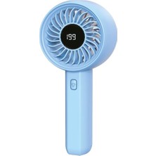 Feny FN-F45 Mavı Kademelı Ultra Sessız LED Göstergelı Şarjlı 1800MAH Turbo Mını El Fanı