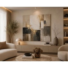 Sennight Kanvas Tablo Lüks Gold Siyah Soyut Geometrik, Modern Çerçevesiz Premium Kanvas Duvar Dekoru; Yatak Odası, Salon ve Otel Konseptli Ev Dekorasyonu Için