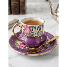 Manushum Handmade Double Saray Fincan-Mor 1 Adet