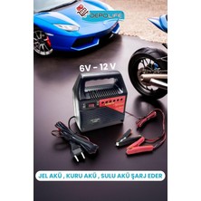 Depolife Akü Şarj Cihazı 6V - 12V 6 Amper Araç Aküsü Motor Aküsü Şarj Aleti Redresör